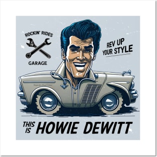 vintage car garage -howie dewitt Posters and Art